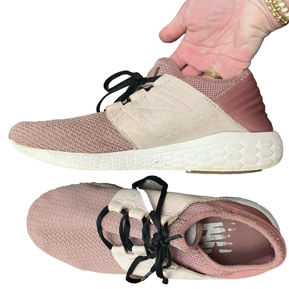 New Balance Nubuck Womens Pink Sneakers Shoes Size 11 D Fresh Foam Cruz Lace Up